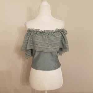 WOW Couture off the shoulder olive green top